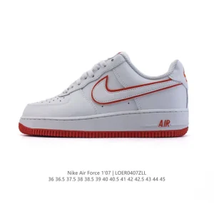 Nike Air Force 1 '07 Low White Leather Sneakers with Air Cushioning
