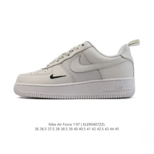 Nike Air Force 1 '07 Low White Leather Sneakers with Air Cushion