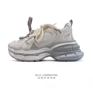 Gg Cc Women's Classic Luxury Chunky Sneakers with Deconstructed Laces