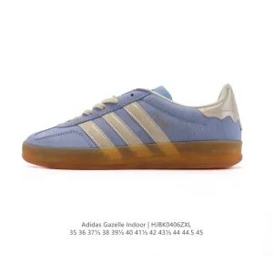 Adidas Originals Gazelle Indoor Retro Leather Sneakers with Gum Sole