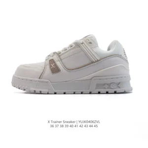 Louis Vuitton X Trainer Sneaker Low White Leather Thick Sole Shoes