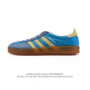 Adidas Originals Gazelle Indoor Retro Leather Sneakers with Gum Sole