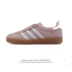 Adidas Originals Gazelle Indoor Retro Leather Sneakers with Gum Sole