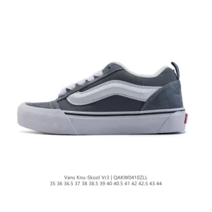 Vans Knu Skool VR3 LX Leather Patchwork Chunky Sneakers Vintage Skate Shoes