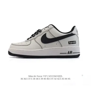 Nike Air Force 1 '07 Low White Leather Sneakers with Air Cushion