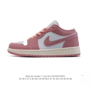 Air Jordan 1 Low Retro Classic Leather Basketball Shoes with Air Cushioning