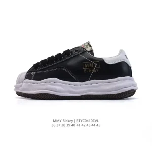 Mmy Maison Mihara Yasuhiro Blakey Low Top Canvas Leather Sneakers