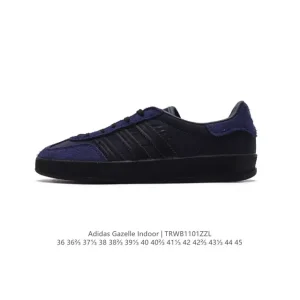Adidas Originals Gazelle Indoor Retro Leather Court Sneakers with Gum Sole