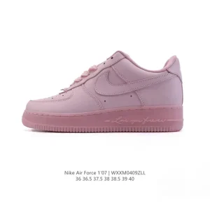 Nike Air Force 1 '07 Low White Leather Sneakers with Air Cushion