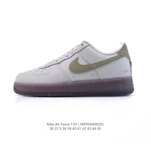 Nike Air Force 1 Low White Leather Sneakers with Air Cushion