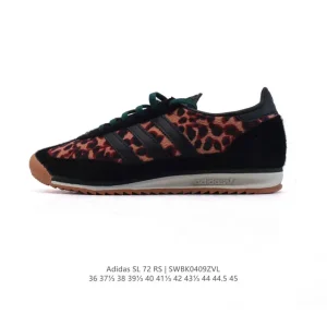 Adidas SL 72 Shoes Classic Retro Low-Top Sneakers with Leopard Print