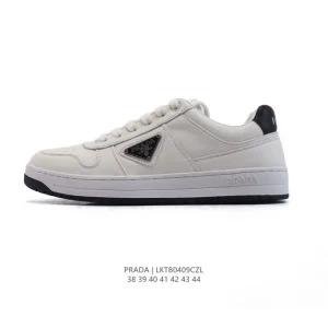 Prada Chunky Sneakers Men White Leather Thick Sole Fashion Shoes
