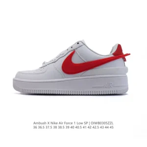Nike Air Force 1 Ambush Low SP Leather Sneakers with Extended Swoosh
