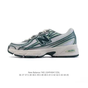 New Balance Mr740 Vintage Grey Dad Shoe with Blue Accents