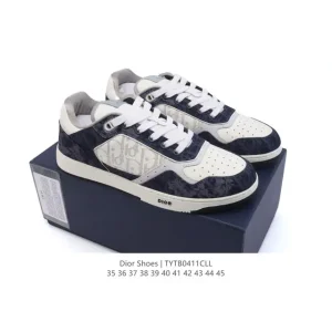 Dior Men's and Women's Low-Top Lifestyle Sneakers with Thick Sole