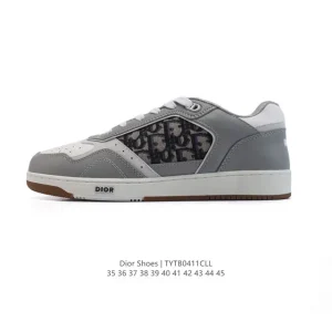 Dior Men's and Women's Low-Top Sneakers with Thick Sole for Casual Wear