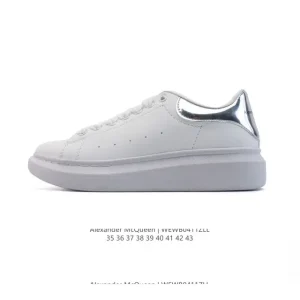 Alexander McQueen McQ Flash Smooth Leather Thick Sole White Sneakers