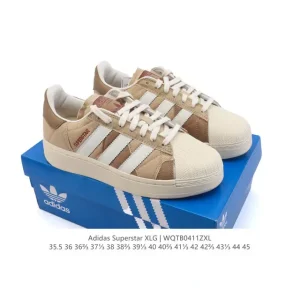 Adidas Superstar XLG Platform Leather Shell Toe Sneakers