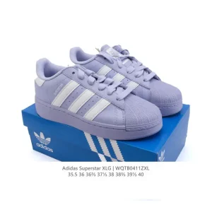 Adidas Superstar XLG Platform Leather Shell Toe Sneakers