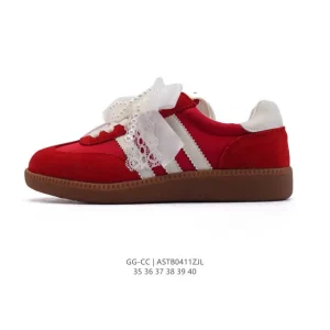 Classic Women's German Army Trainer Sneakers with Pearl Bow