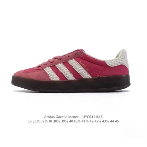 Adidas Originals Gazelle Indoor Retro Leather Sneakers with Gum Sole