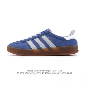 Adidas Originals Gazelle Indoor Retro Leather Sneakers with Gum Sole
