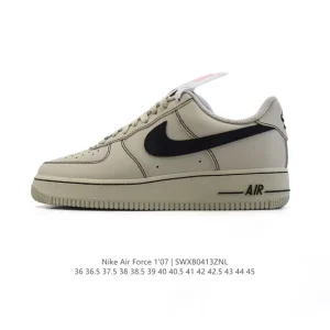 Nike Air Force 1 07 Low White Leather Sneakers with Air Cushion