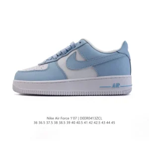 Nike Air Force 1 '07 Low White Leather Sneakers with Air Cushioning