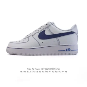 Nike Air Force 1 '07 Low White Leather Sneakers with Air Cushion