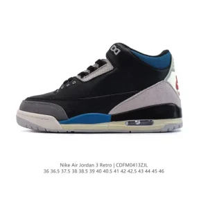 Jordan Air 3 Retro SE Men's Basketball Shoes White Black Cement
