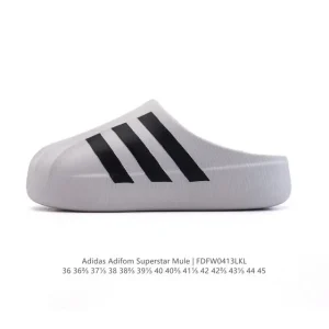 Adidas Adifom Superstar Natural Material Slides with Three Stripes