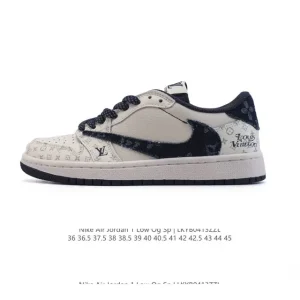 Air Jordan 1 Low OG SP Military Blue Reverse Swoosh Snake Year LV Collab