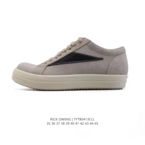 Rick Owens Retro Thick Lace Low Top Street Casual Sneakers