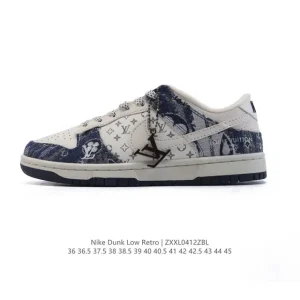 Nike Dunk Low Retro Louis Vuitton Collaboration Vintage Basketball Skate Shoes