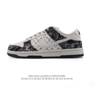 Nike Dunk Low Retro Louis Vuitton Collaboration Vintage Basketball Skate Shoes