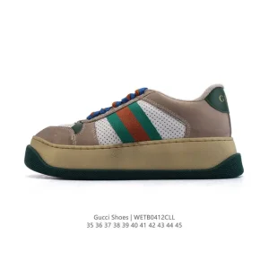 Gucci Screener Vintage Glitter Sneaker with Thick Sole