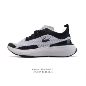 Lacoste Men's Chunky Sole Fashion Sneakers with Breathable Mesh and Leather Insole