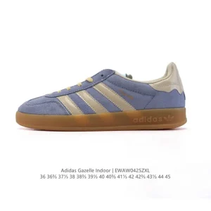 Adidas Originals Gazelle Indoor Retro Leather Sneakers with Gum Sole