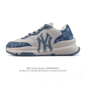MLB Chunky Runner Liner Low Top Thick Sole Leather Sneakers 2025 New York Yankees