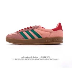 Adidas Originals Gazelle Indoor Retro Leather Sneakers with Gum Sole