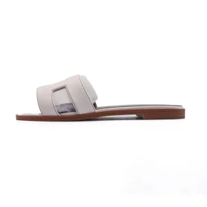 Hermes Woman Slippers Black White Classic Luxury Comfortable Summer Sandals