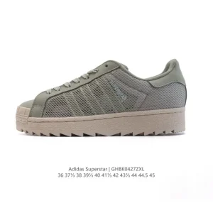 Adidas X Clot Superstar Black Breathable Mesh Shark Tooth Retro Skate Shoes
