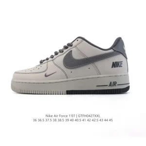 Nike Air Force 7 Low White Leather Sneakers with Air Cushion and Thick Sole