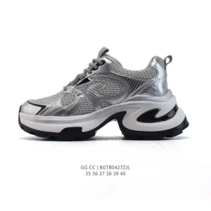 Gg Cc Luxury Chunky Sneakers for Women Premium Leather Comfort Platform Shoes