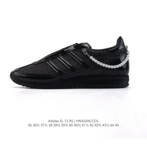 Adidas Sl 72 Retro Runner Shoes with Pearl Pendant and Glitter Finish
