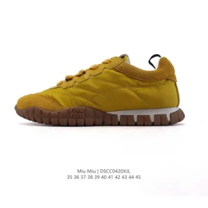 Miu Miu Inspired Unisex Canvas Fashion Sneakers with Logo Detail