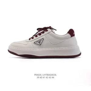 Prada Chunky Runner White Leather Thick Sole Men's Fashion Sneakers
