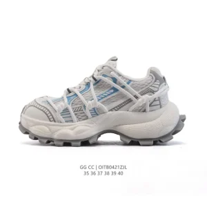 Gg Cc Women's Classic Luxury Chunky Sneakers with Deconstructed Straps