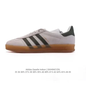 Adidas Originals Gazelle Indoor Retro Leather Sneakers with Gum Sole