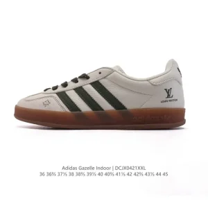 Adidas Originals Gazelle Indoor Retro Leather Sneakers with Gum Sole